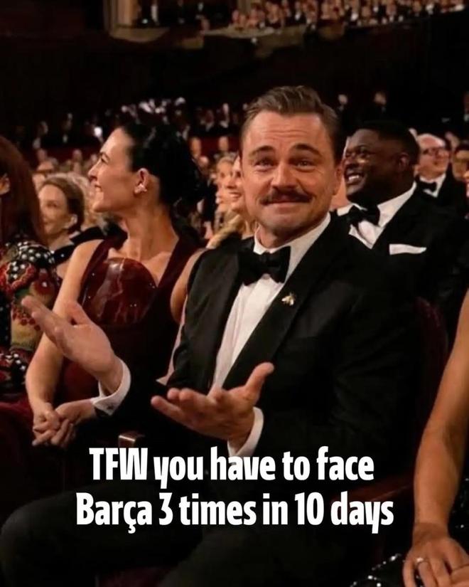 10天3戰(zhàn)巴薩！馬競曬小李子攤手表情包 期待重演國王杯晉級美夢