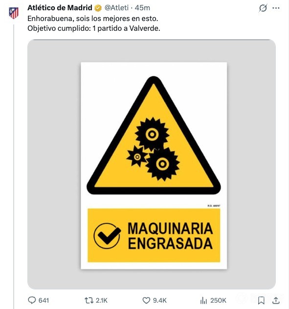 巴爾韋德被禁賽1場(chǎng)，馬競(jìng)曬裁判報(bào)告：同樣的表述不同的標(biāo)準(zhǔn)