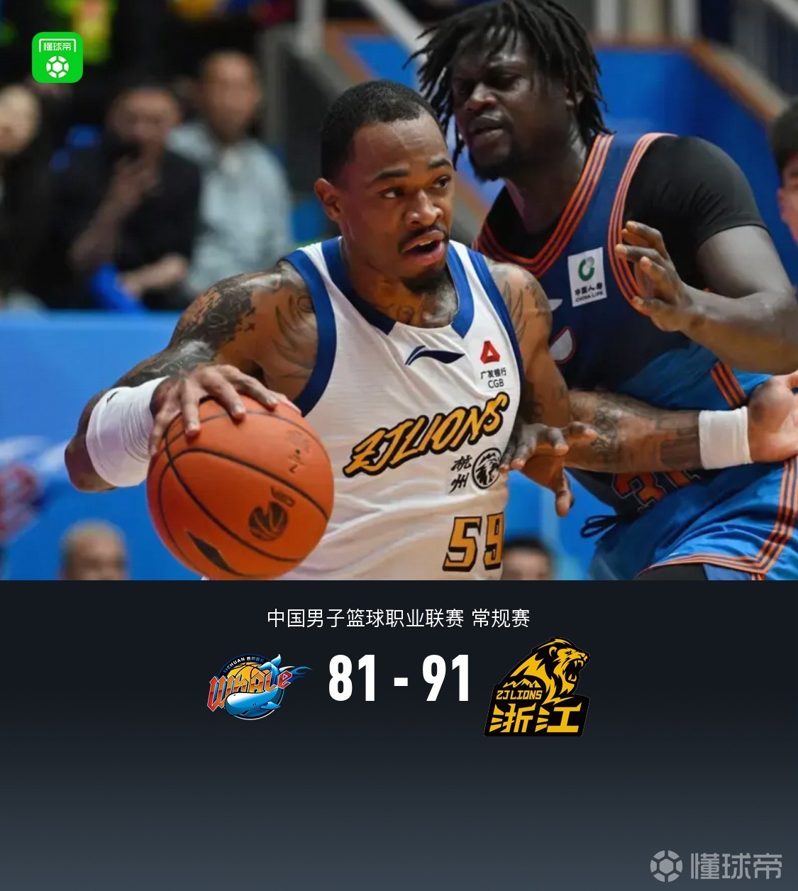 廣廈91-81送四川31連敗，胡金秋23分，塔克16+6+10